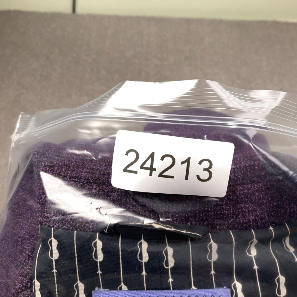 Kay Unger NY Skirt Suit Womens Jacket 10 Skirt 12 Purple‎ Black Woven Career 2pc - Picture 16 of 16